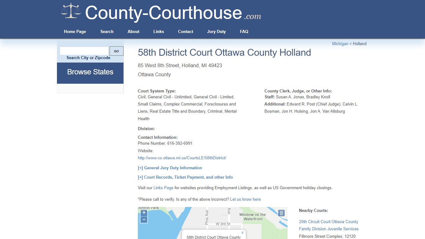 58th District Court Ottawa County Holland in Holland, MI - Court ...